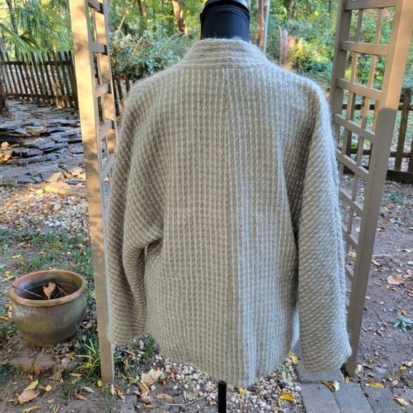 Paul Alexander Wool Cream and Brown Blazer Cardigan Size 8 - Picture 7 of 9
